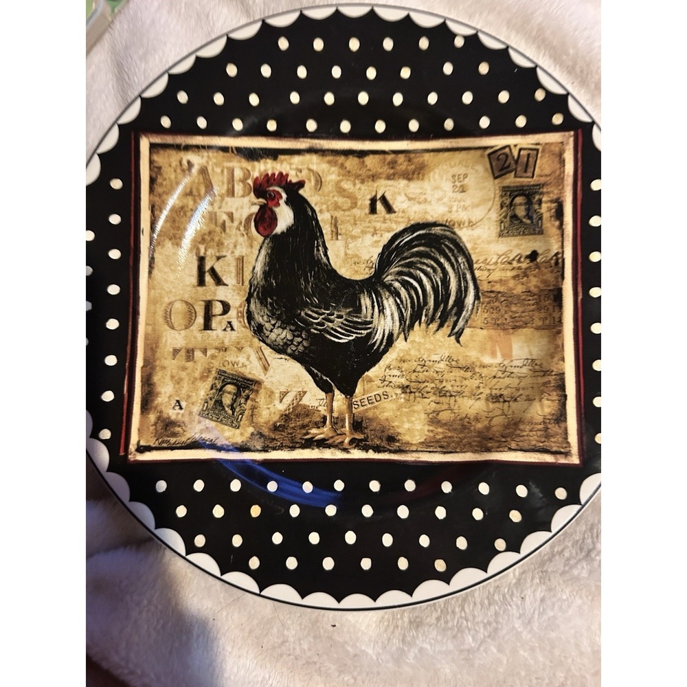 Sakura Country Chicken Plates Set of 3 Farmhouse Rooster Decor
